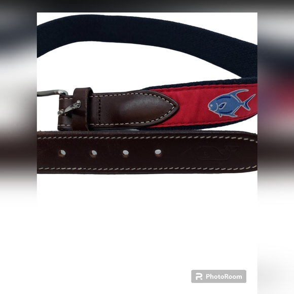 Vineyard Vines by Shep & Ian Pompano Fish Design Men's Belt Size 30 - Picture 9 of 11